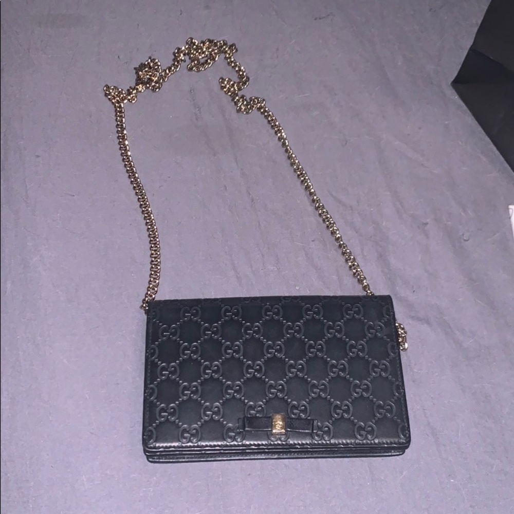 Black Gucci Chain Wallet